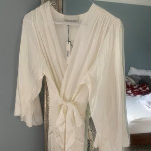 Fleur De Mal Bride Embroidered Angel Sleeve Robe